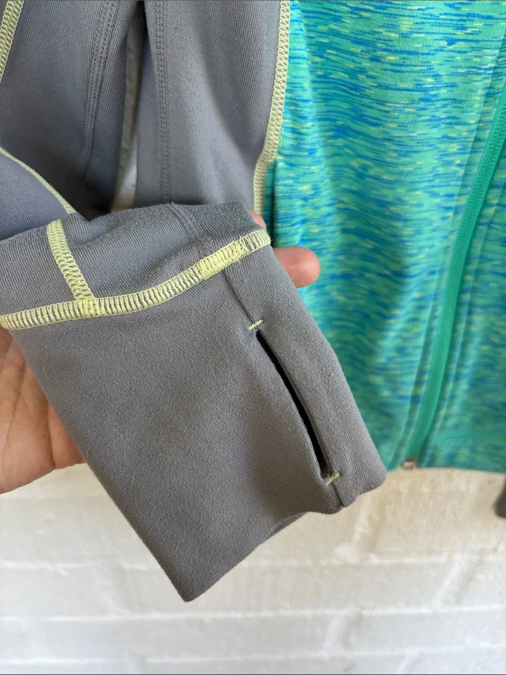 Zella Girl Zip Up Teal Thumb Hole Jacket sz M/8/10